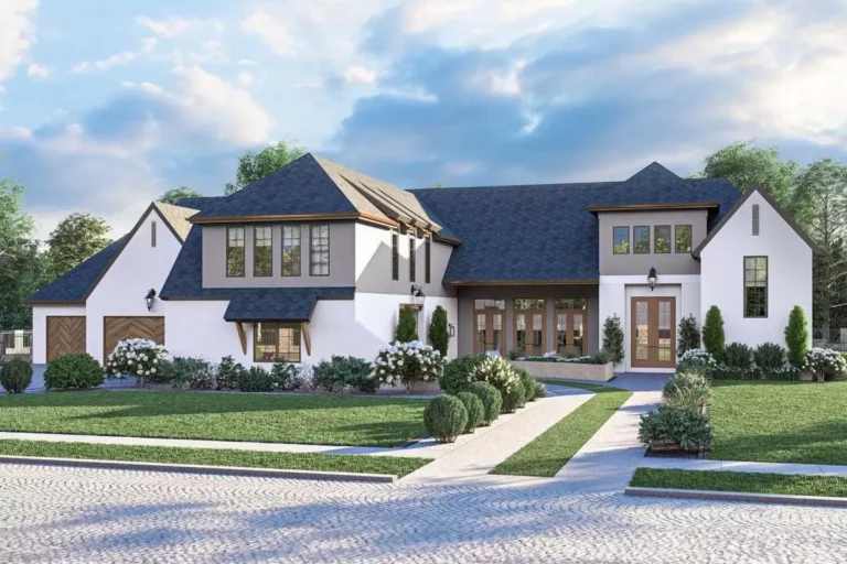 2-Story Transitional Home Plan with Sunken Den and Oversized Open Living – 4990 Sq Ft (Floor Plan)