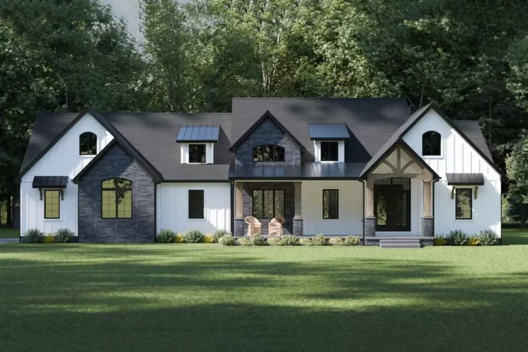 2061 Square Foot New American House Plan with Large Bonus Room (Floor Plan)