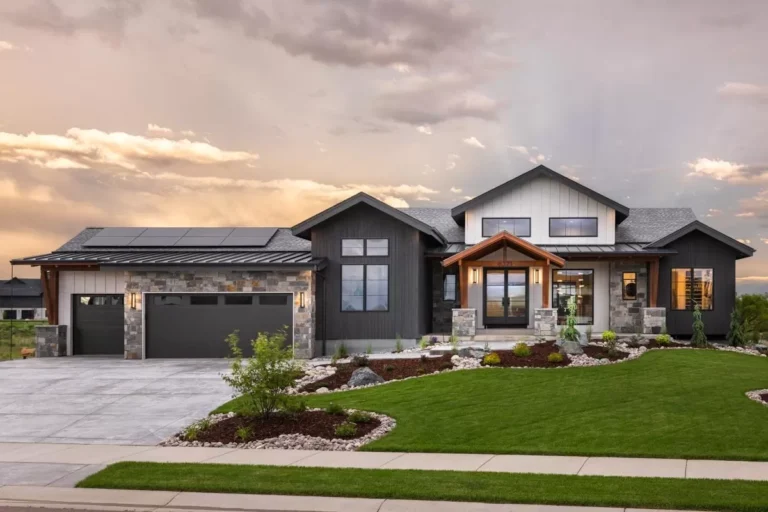 2601 Square Foot New American House Plan with 3-Car Garage Designed for Rear View Lots (Floor Plan)