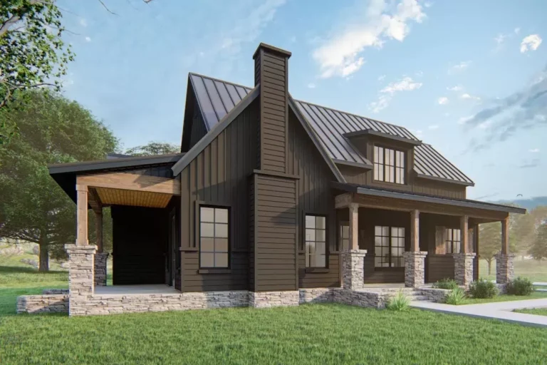 3 Bed Farmhouse Plan with Multiple Porches – 1771 Sq Ft (Floor Plan)