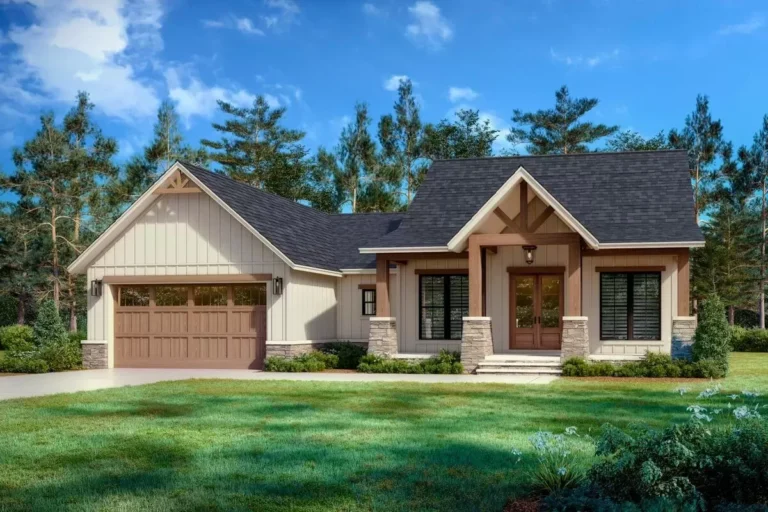 3-Bed Hill Country-Style Modern Farmhouse with Two Master Walk-in-Closets – 1795 Square Feet (Floor Plan)