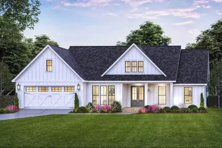 3-Bed Modern Farmhouse Plan with Just Over 1,800 Square Feet Of Living Space and a Home Office (Floor Plan)