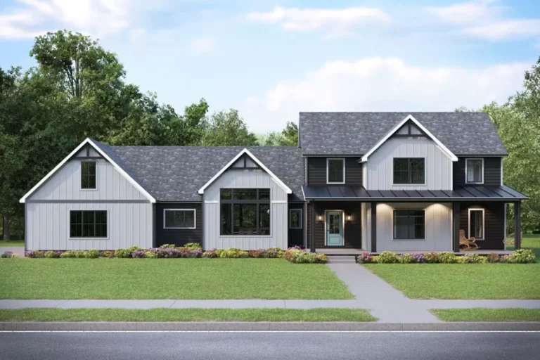 3-Bed Modern Farmhouse Plan with Main Floor Master and Sun Room – 3111 Sq Ft (Floor Plan)
