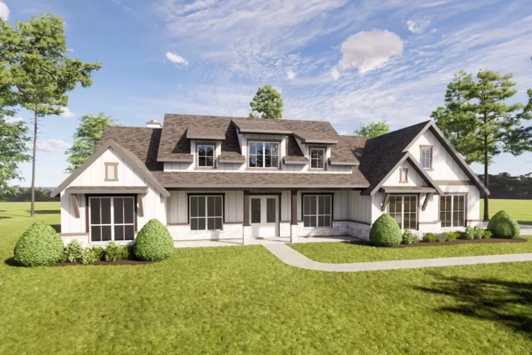 3-Bed Modern Farmhouse Plan with Split Beds and Office Under 2800 Sq Ft (Floor Plan)