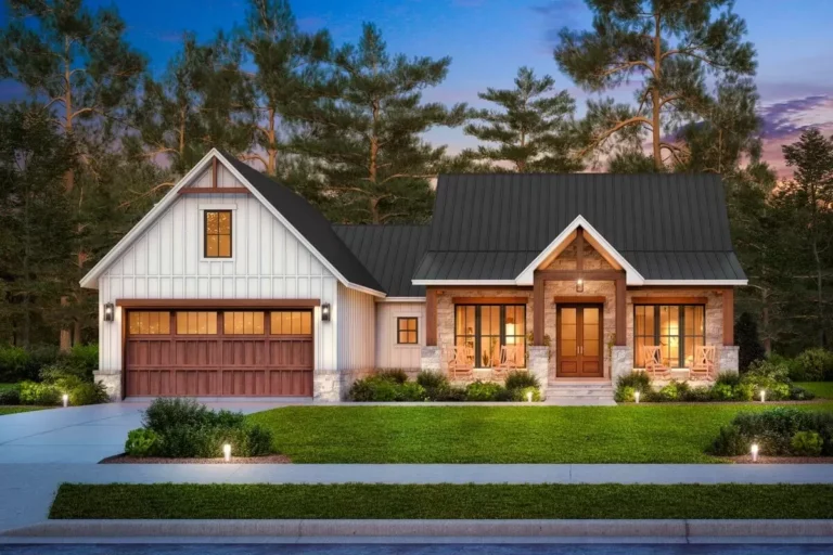 3-Bed Modern Farmhouse Starter Home Plan with Optionally Finished Bonus Room – 1793 Sq Ft (Floor Plan)
