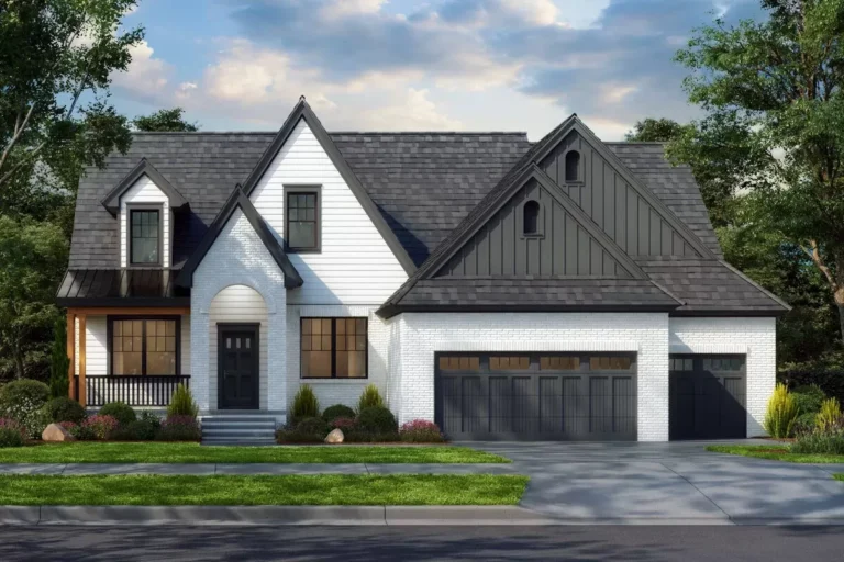 3-Bed Transitional House Plan with Main Level Master and Flex Room Upstairs – 2239 Sq Ft (Floor Plan)