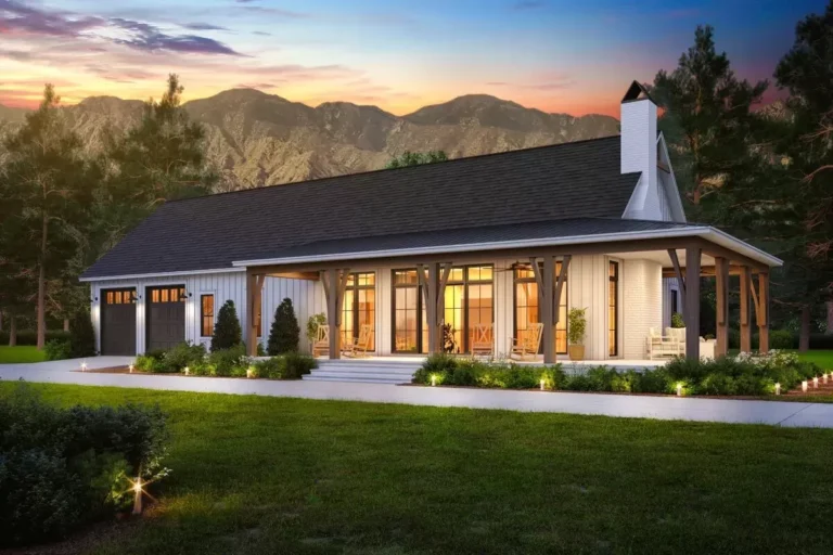 3-Bedroom Barndo-Style Farmhouse House Plan Under 2000 Square Feet (Floor Plan)