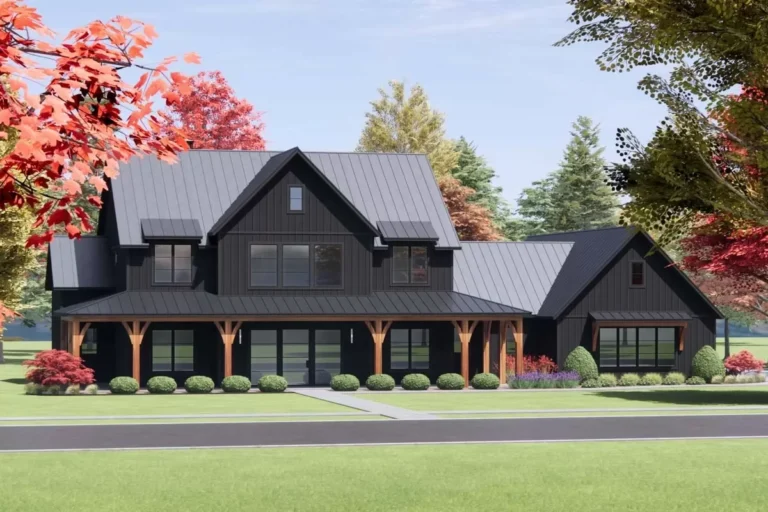 4-Bed Modern Farmhouse Plan with 3-Car Garage – 4180 Sq Ft (Floor Plan)