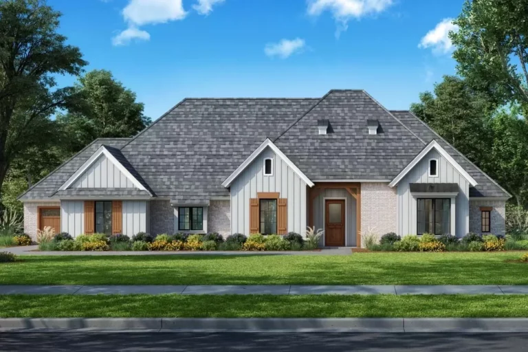 4-Bed Southern Home Plan with Split Beds and Study – 2397 Sq Ft (Floor Plan)