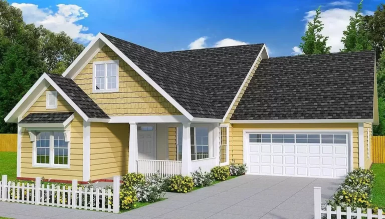 Cottage with 3 Bedrooms and a 2-Car Garage – 1810 Sq Ft (Floor Plan)
