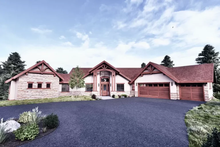 Craftsman House Plan with Angled Garage and Master Suite – 2450 Sq Ft (Floor Plan)