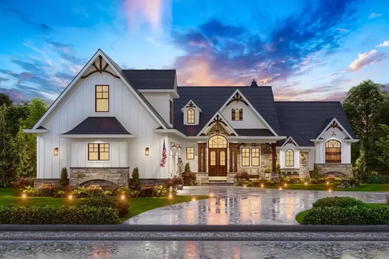 Craftsman Lake House Plan with Walkout Basement (Floor Plan)