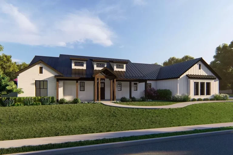 Exclusive 4-Bed Farmhouse with Split Bedrooms (Floor Plan)