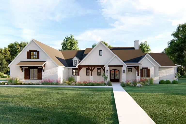 Exclusive New American Ranch Plan with Split-Bed Layout (Floor Plan)