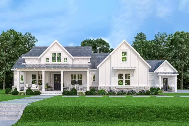 Impressive One-Level Modern Farmhouse with In-Law Suite (Floor Plan)