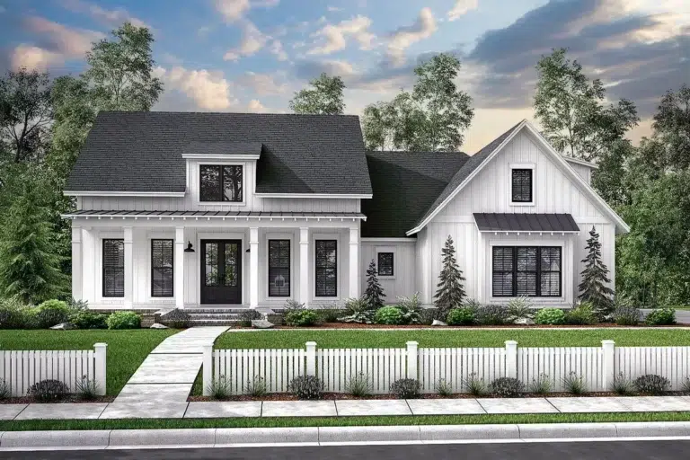 Mid-Size Exclusive Modern Farmhouse Plan (Floor Plan)