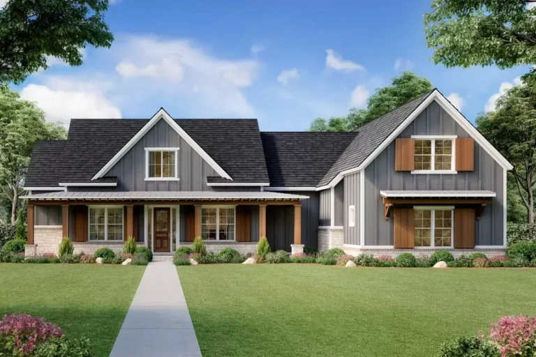 Modern Farmhouse Plan with Bonus Room and Man Cave – 2591 Sq Ft (Floor Plan)