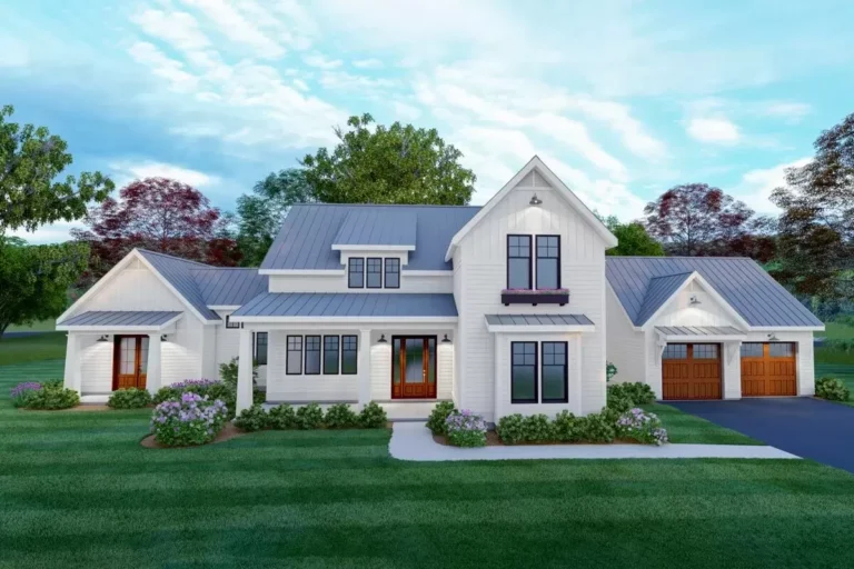 Modern Farmhouse Plan with Private Master Wing (Floor Plan)