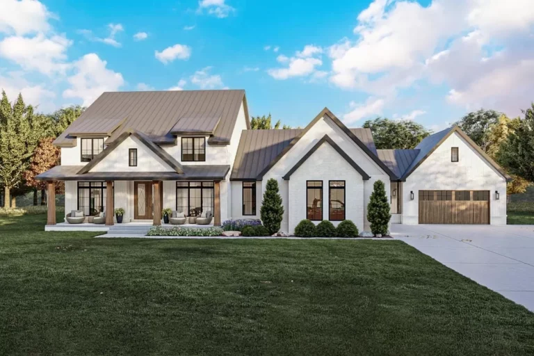 Modern Farmhouse Under 3300 Square Feet with 2-Story Great Room (Floor Plan)