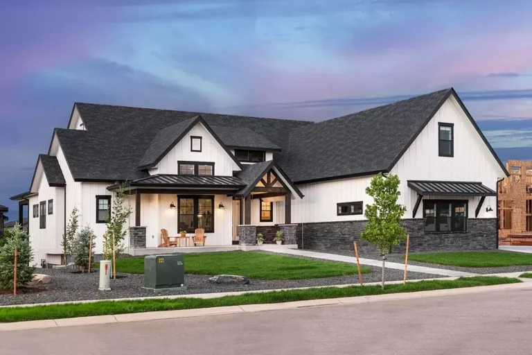 New American Home Plan with Home Office and 2 Rear Covered Decks (Floor Plan)