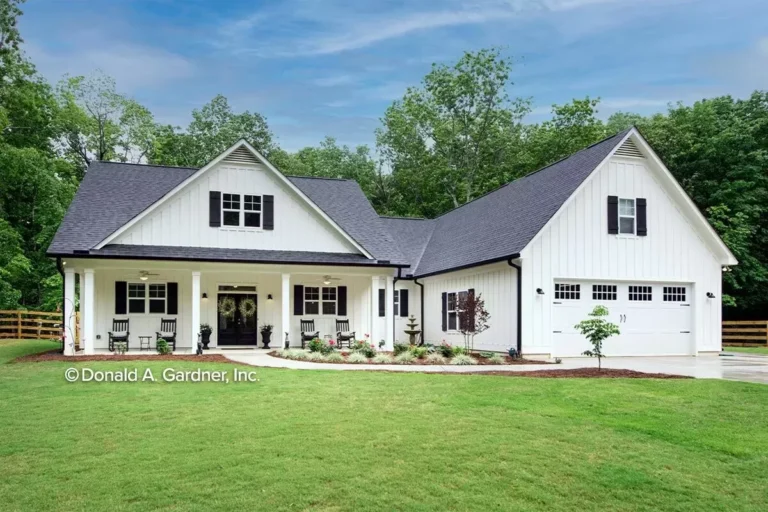 One Story Farmhouse Home Plan with Optional Bonus Room (Floor Plan)