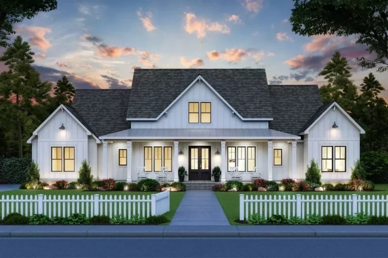 Perfectly Balanced 4-Bed Modern Farmhouse Plan (Floor Plan)