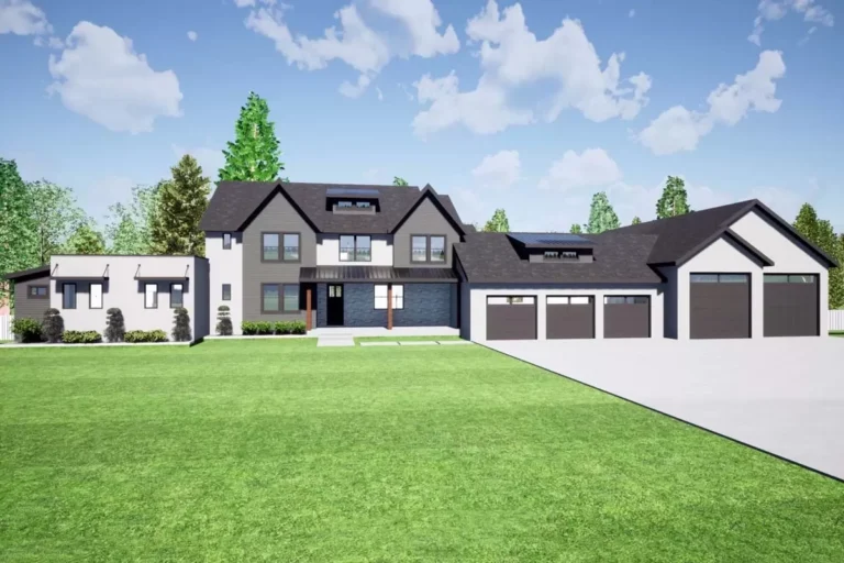 Two Story Transitional Home Plan with Oversized RV Garage – 5940 Sq Ft (Floor Plan)