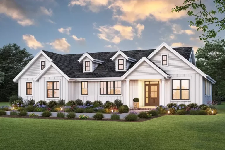 Under 1,600 Square Foot Country Farmhouse Plan with Vaulted Living Space (Floor Plan)