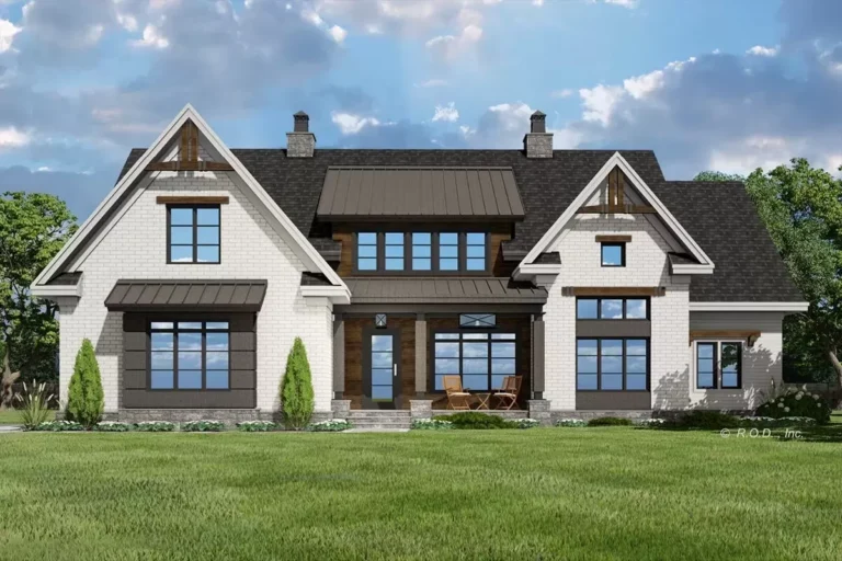 4-Bed Contemporary Farmhouse Plan Under 3300 Square Feet with Bonus Expansion (Floor Plan)