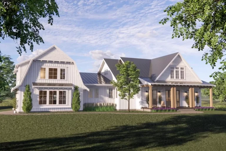 4-Bed Farmhouse Plan Under 3900 Square Feet with Optional In-law Suite above Garage (Floor Plan)
