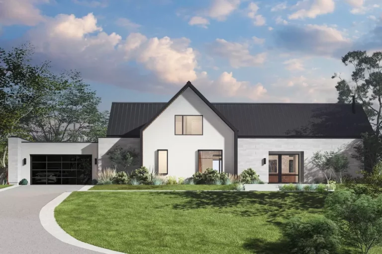 Contemporary 4-Bed House Plan with Scandinavian-Inspired Exterior – 3608 Sq Ft (Floor Plan)