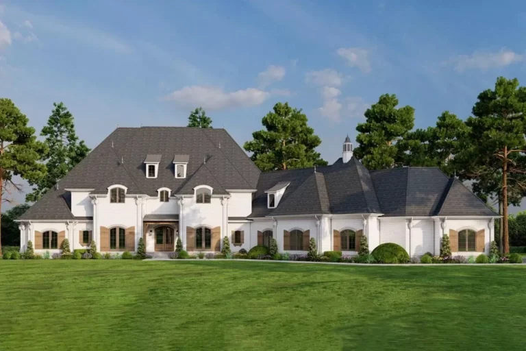 Luxury 2-Story European Home Plan with Second Floor Game Room and Home Theater (Floor Plan)