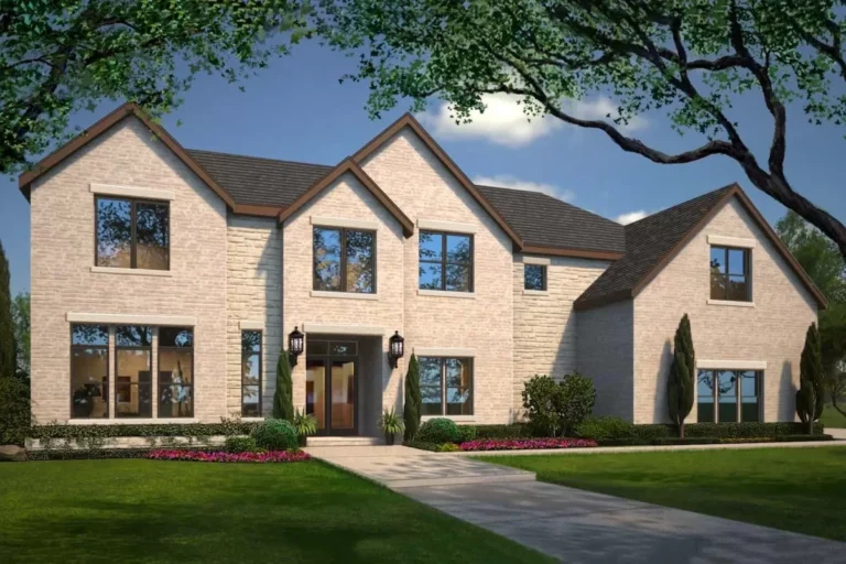 Luxury Hill Country House Plan with 2-Story Family and Dining Rooms – 4575 Sq Ft (Floor Plan)