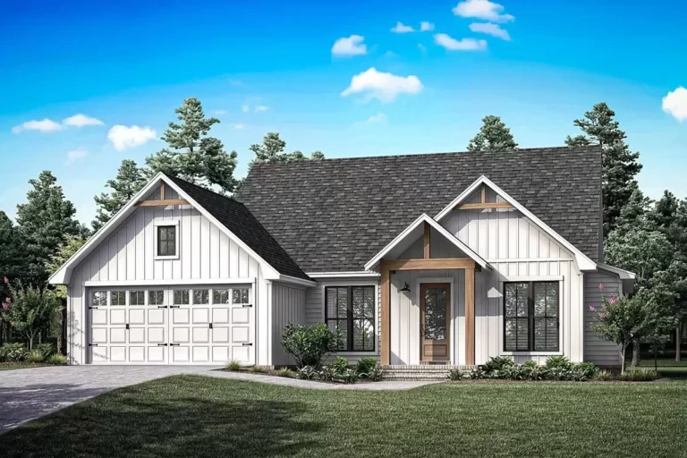 1700 Sq Ft Modern Farmhouse Plan with 4-Bedrooms (Floor Plan)