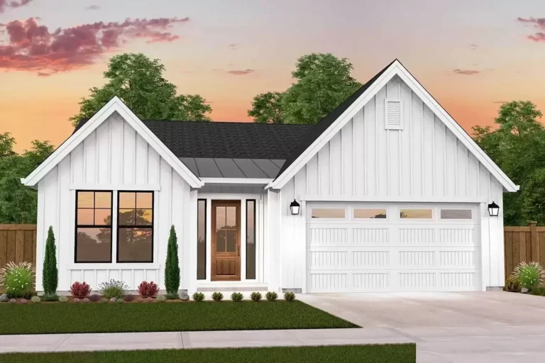 3-Bed Exclusive Country Home Plan with a Modern Flair – 1668 Sq Ft (Floor Plan)