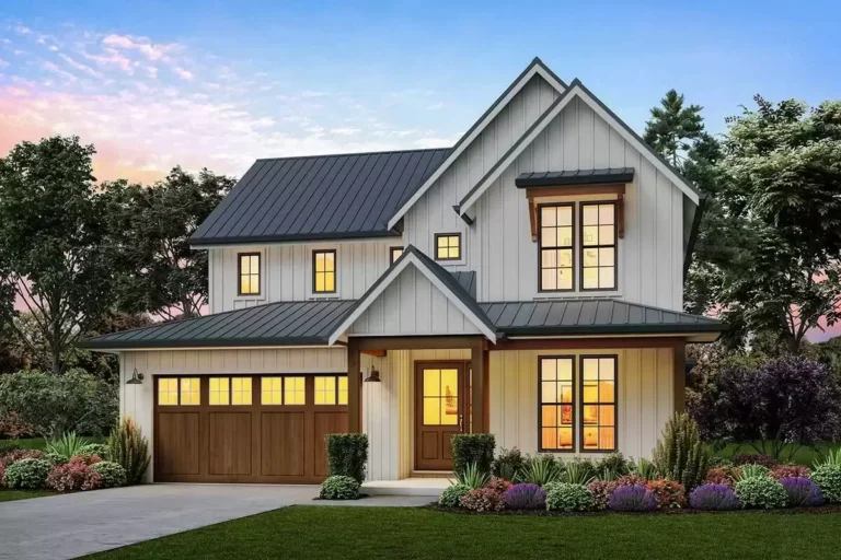 3-Bed Modern Farmhouse Plan with Vaulted Great Room (Floor Plan)