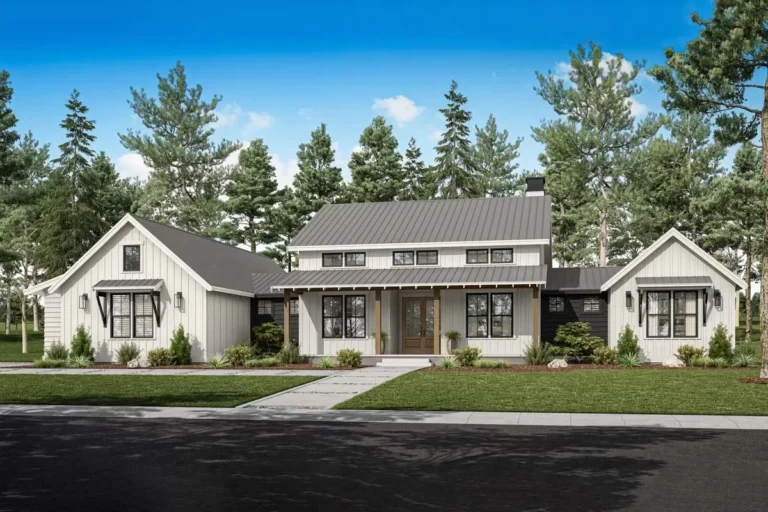 4 Bed Modern Farmhouse with Vaulted Great Room – 2396 Sq Ft (Floor Plan)