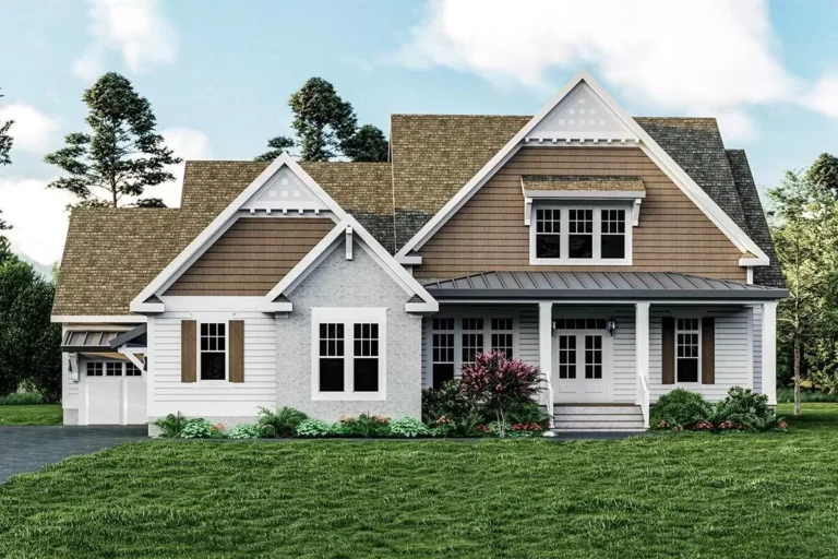 4-Bedroom New American home plan with Screened Porch (Floor Plan)