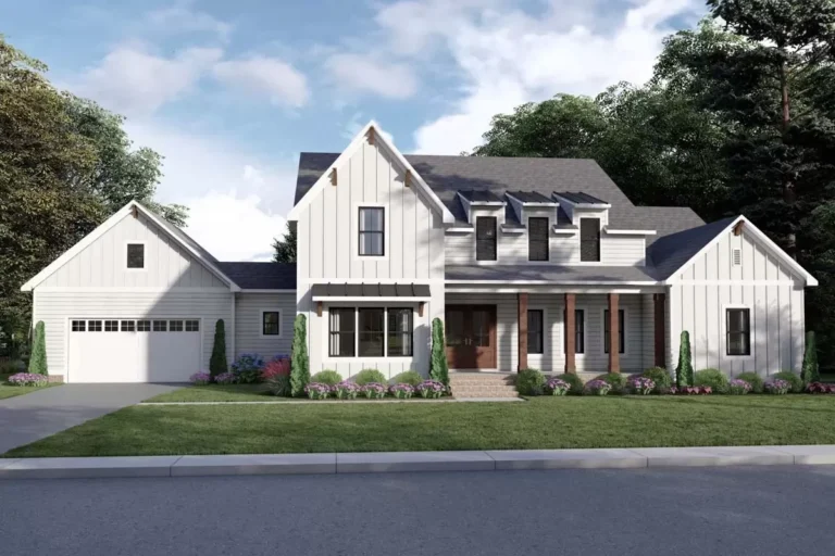 Exclusive 5-Bed Modern Farmhouse Plan with Home Office (Floor Plan)