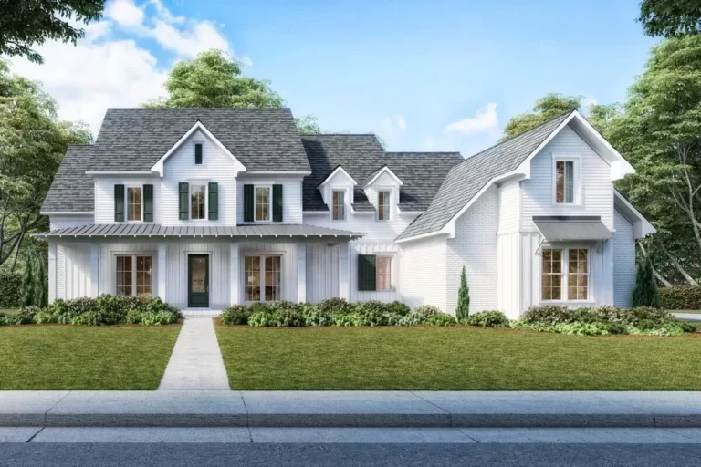 Exclusive Farmhouse Plan with Keeping Room Attached to Kitchen (Floor Plan)