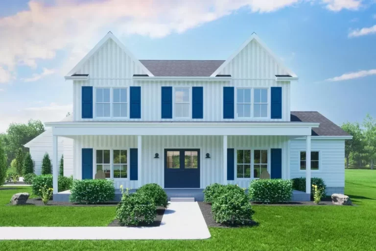 Exclusive Modern Farmhouse Plan with Two-Story Great Room (Floor Plan)