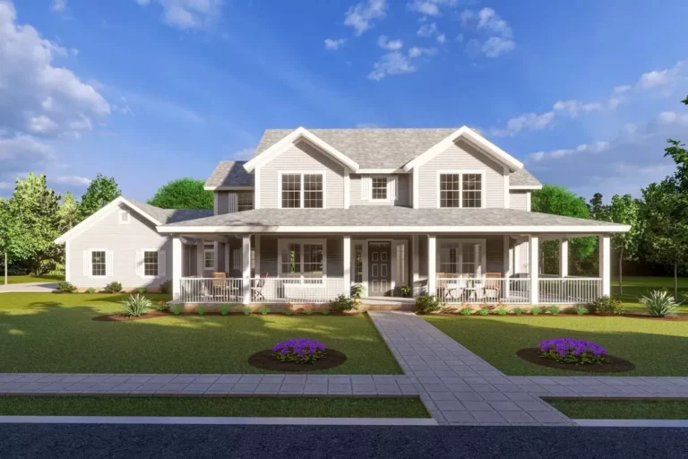 Expanded Country Farmhouse Plan with 4 or 5 Beds and a Game Room (Floor Plan)