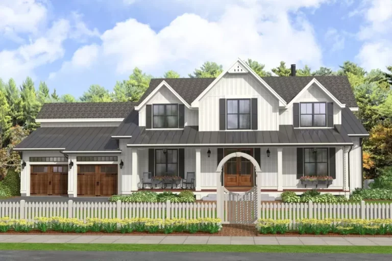 Modern Farmhouse Plan with Upstairs Master Suite – 2691 Sq Ft (Floor Plan)