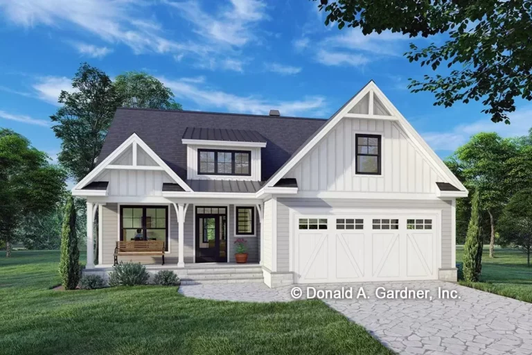 New American Cottage with a Home Office and a 2-Story Great Room (Floor Plan)