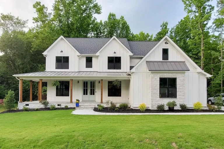 New American House Plan with Wraparound Porch and Optional 2-Story Grand Room (Floor Plan)