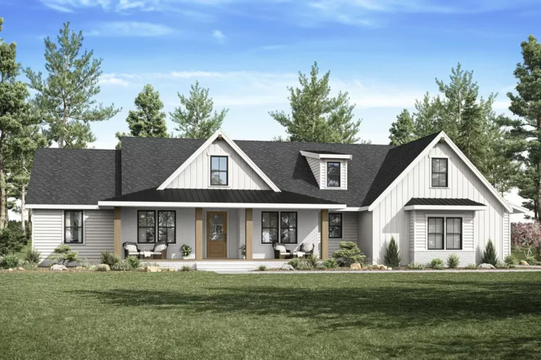 New American Ranch Home with Bonus Room (Floor Plan)