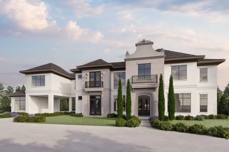5-Bed European House Plan with Outdoor Living Space – 6941 Sq Ft (Floor Plan)