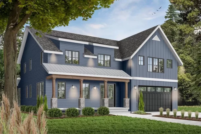 Modern Farmhouse Plan for a Family of Six (Floor Plan)