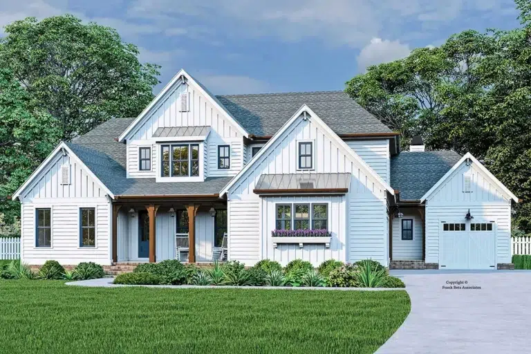 2-Story Modern Farmhouse Plan with Vaulted Keeping Room and Rear Covered Porch – 3025 Sq Ft (Floor Plan)