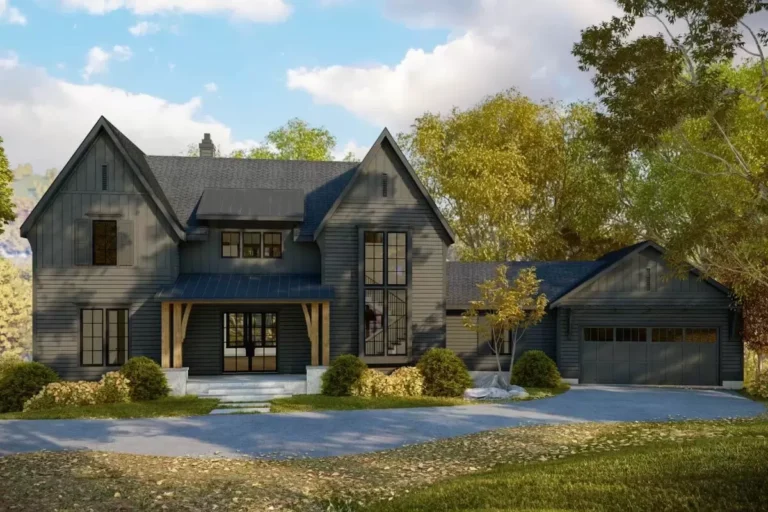 4-Bed Modern Farmhouse with Two-Story Great Room – 2858  Sq Ft (Floor Plan)